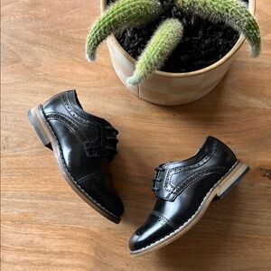 Classic Black Leather Boys Dress Shoes - NWOT